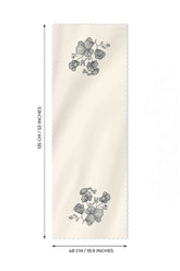 Çizgisel Gelincik Çiçeği Baskılı Lazer Kesim Runner - 135x48cm